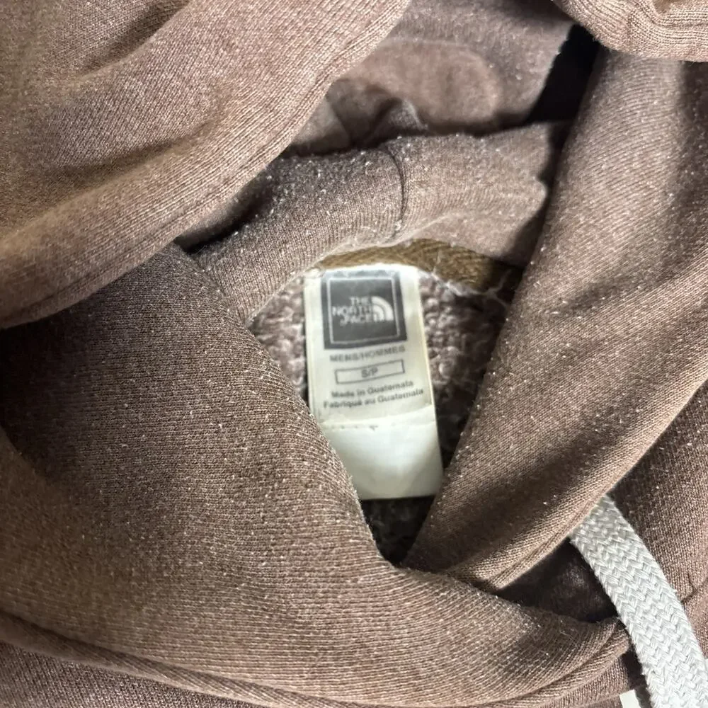 North face men’s Hoodie Sweatshirt Brown Big Text Small